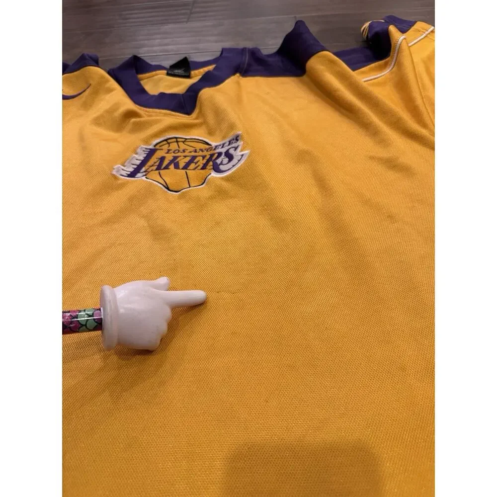 Vintage Nike Yellow NBA Los Angeles Lakers Basketball Short Sleeve Jersey Size L